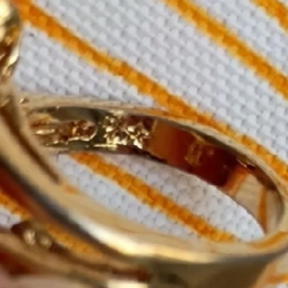 14K HGE Gold Cluster Diamond Simulant Ring - Size 6 Vintage - Picture 6 of 7